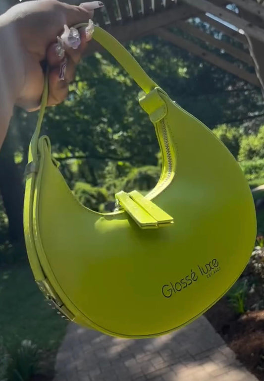 Glossé Luxe Crescent Mini Bag – Lime (Final Sale)