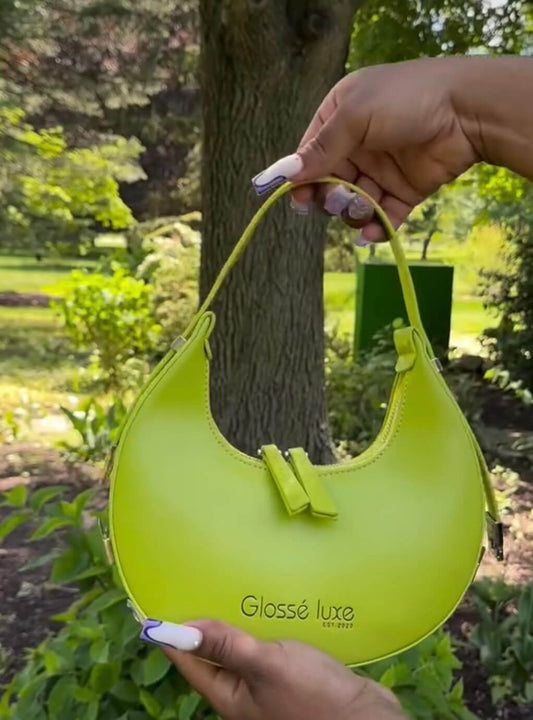 Glossé Luxe Crescent Mini Bag – Lime (Final Sale)